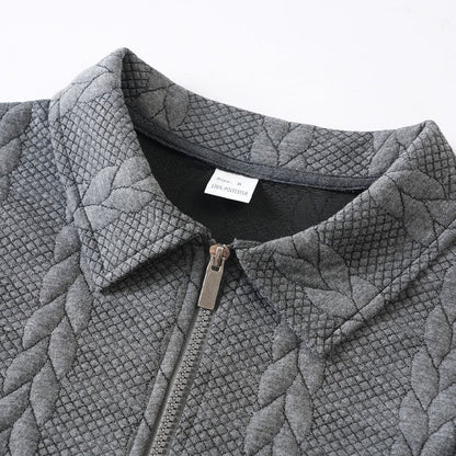 🔥Offres spéciales-Pull-over décontracté à demi-zip et à torsades pour homme