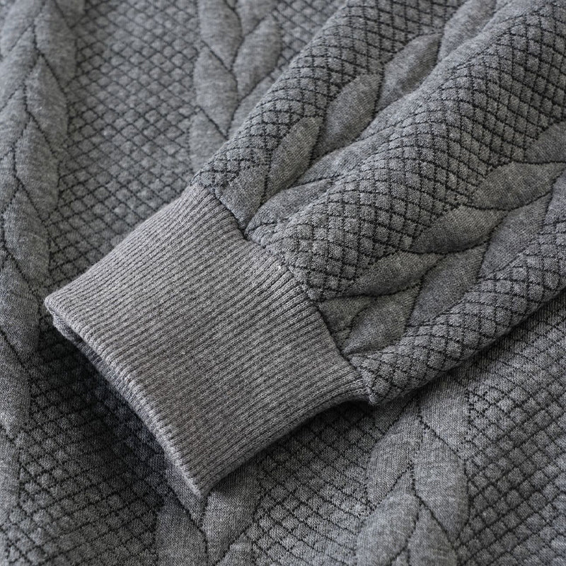 🔥Offres spéciales-Pull-over décontracté à demi-zip et à torsades pour homme