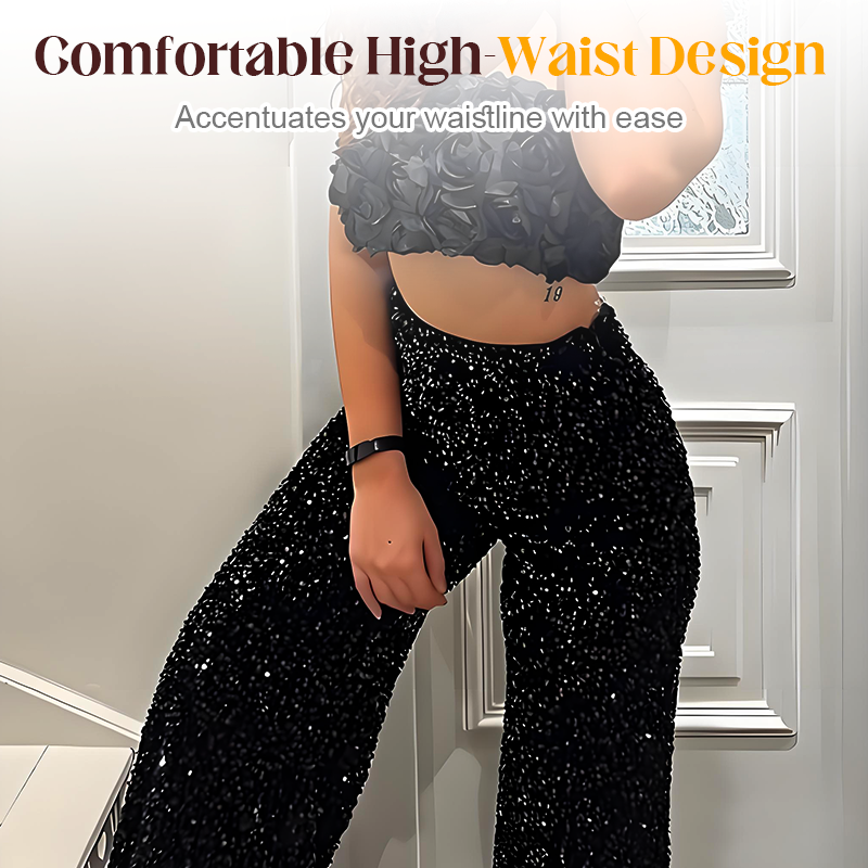 💖🔥Livraison gratuite💃Pantalon large à paillettes pour femme