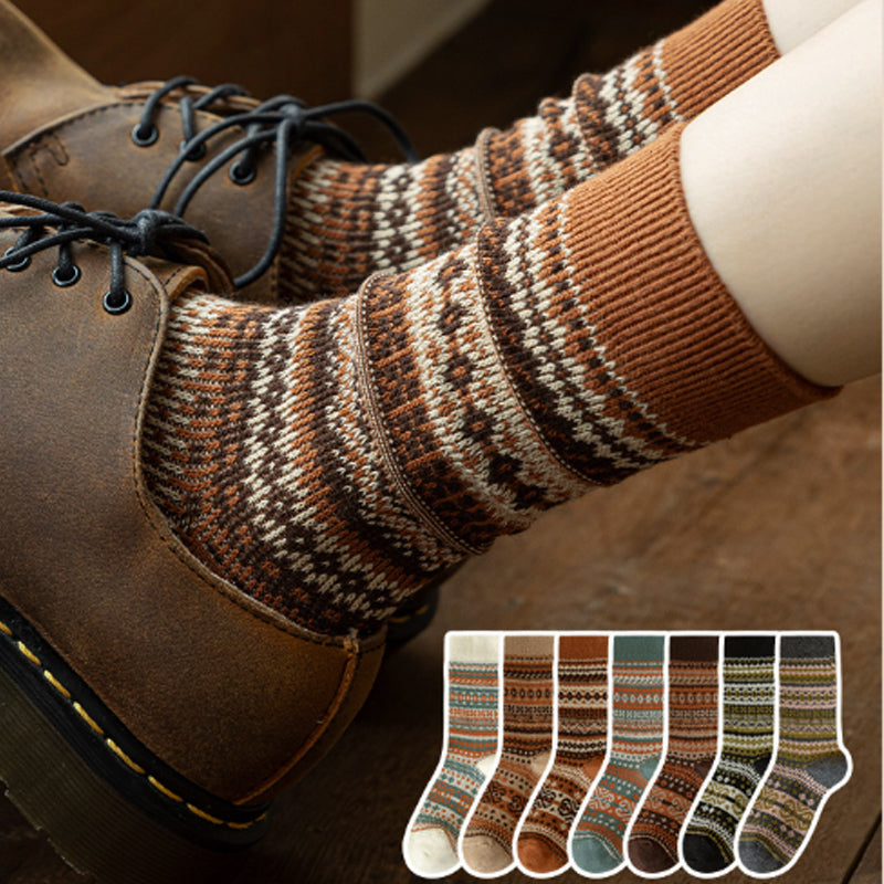 🌹Dernier jour ❤️ Achetez-en 1, obtenez-en 2 gratuits🌹Chaussettes style rétro ethnique