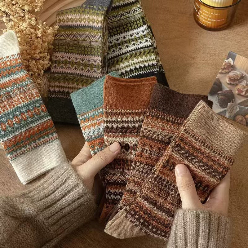 🌹Dernier jour ❤️ Achetez-en 1, obtenez-en 2 gratuits🌹Chaussettes style rétro ethnique
