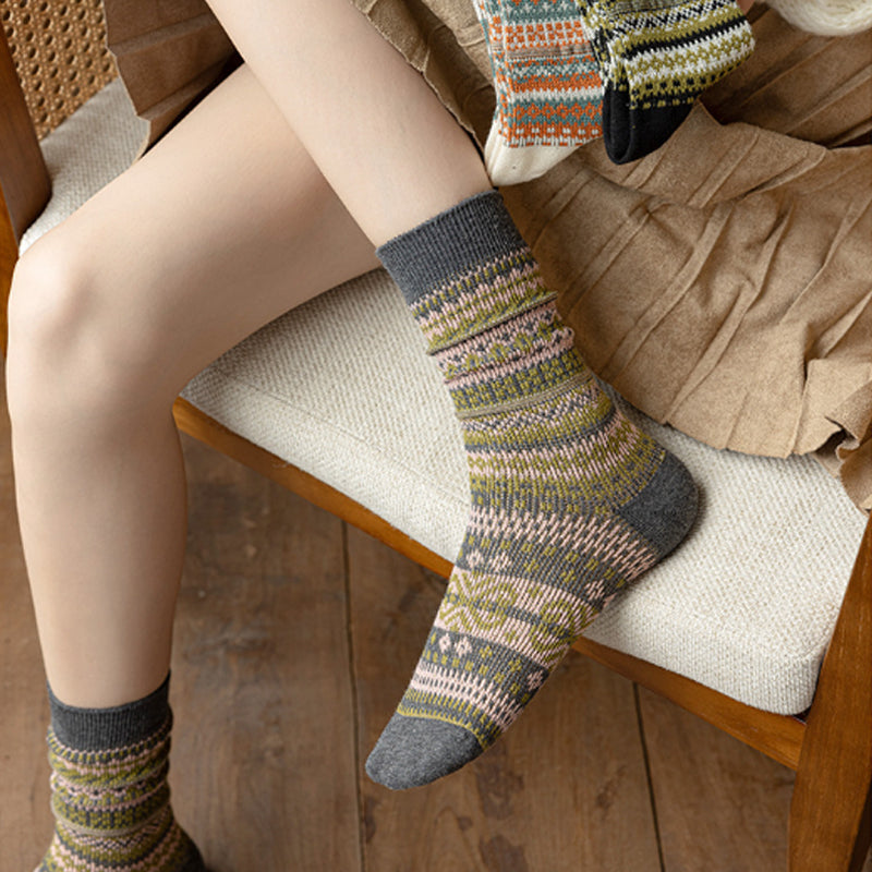 🌹Dernier jour ❤️ Achetez-en 1, obtenez-en 2 gratuits🌹Chaussettes style rétro ethnique