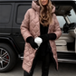 Manteau matelassé long à capuche pour femme