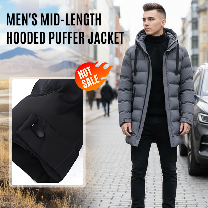 🔥Doudoune mi-longue à capuche pour homme🔥Livraison gratuite