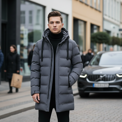🔥Doudoune mi-longue à capuche pour homme🔥Livraison gratuite
