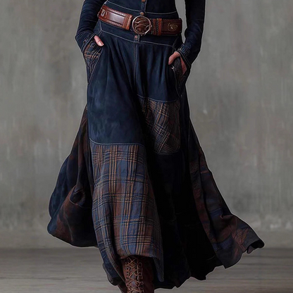 Robe vintage à col montant et boutons