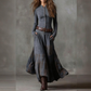 Robe vintage à col montant et boutons