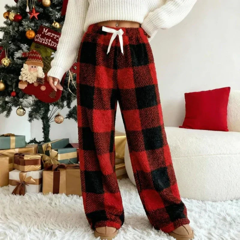 ⏳ 50% DE RÉDUCTION MAINTENANT ! 👖 Pantalon Droit Épais à Carreaux Rétro pour Femme – Coupe Classique, Tissu Doux & Confort Optimal pour Automne-Hiver 🍂