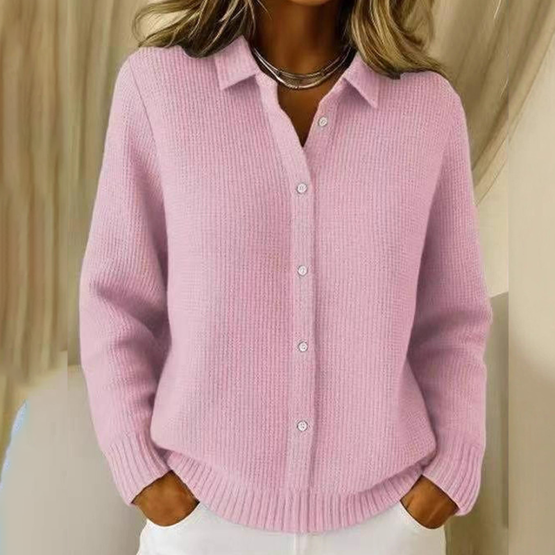 Pull élégant pour femme avec col et boutonné