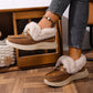 Chaussons mocassin chauds avec doublure en peluche et boucle