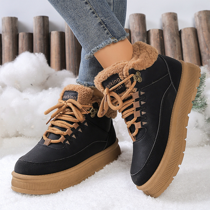 Bottes d'hiver à semelles compensées et doublure chaude pour femmes