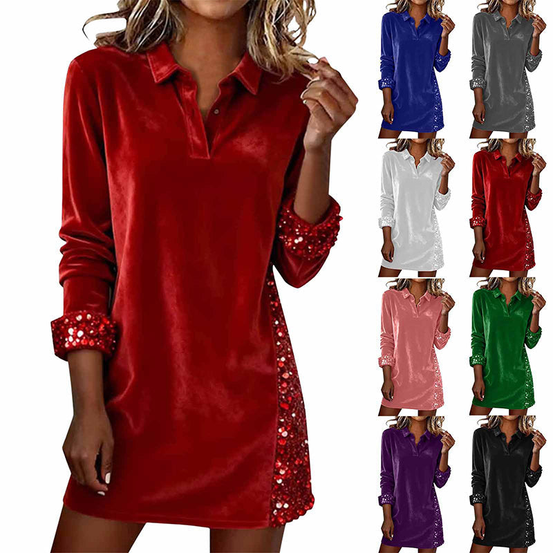 Robe élégante ornée de sequins pour femme