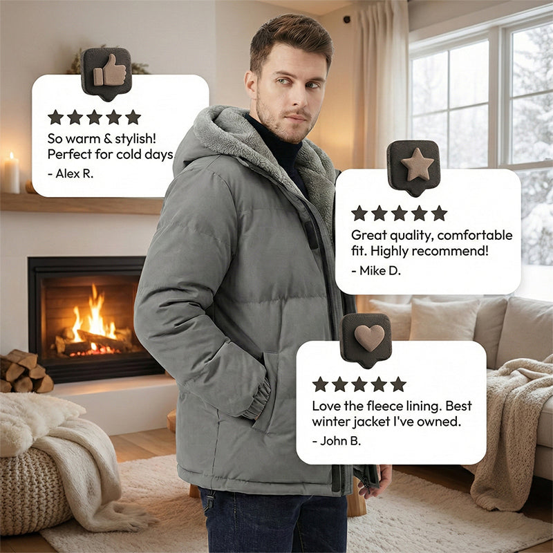 Manteau à capuche pour homme, résistant au froid et au vent, avec doublure thermique 【LIVRAISON GRATUITE】