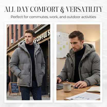 Manteau à capuche pour homme, résistant au froid et au vent, avec doublure thermique 【LIVRAISON GRATUITE】