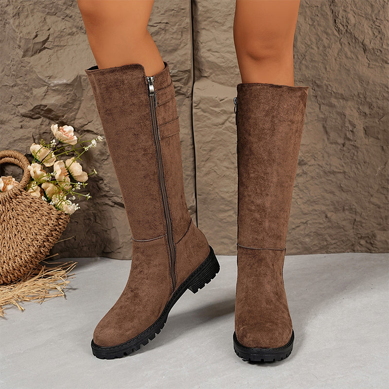 Bottes Hauteur Genou pour Femme avec Fermeture Éclair Latérale