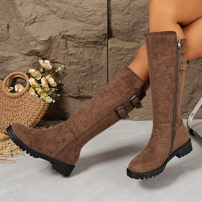 Bottes Hauteur Genou pour Femme avec Fermeture Éclair Latérale
