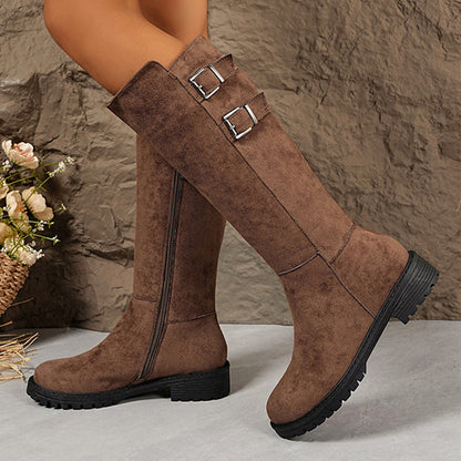 Bottes Hauteur Genou pour Femme avec Fermeture Éclair Latérale