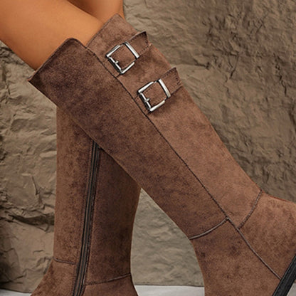 Bottes Hauteur Genou pour Femme avec Fermeture Éclair Latérale
