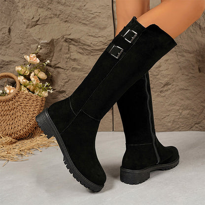 Bottes Hauteur Genou pour Femme avec Fermeture Éclair Latérale