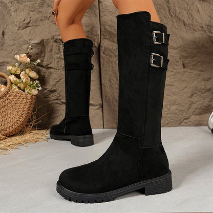 Bottes Hauteur Genou pour Femme avec Fermeture Éclair Latérale
