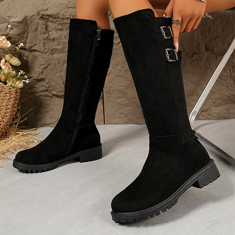 Bottes Hauteur Genou pour Femme avec Fermeture Éclair Latérale