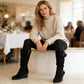 Bottes Compensées en Suédine pour Femme pour l'Automne