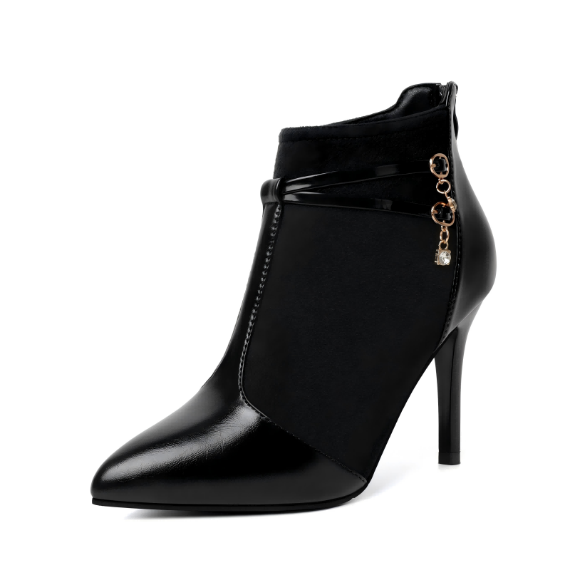 Bottines élégantes à talons aiguilles avec bout pointu