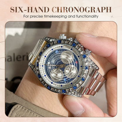 📢📢55 % de réduction !!! 🎅【🎁Le Cadeau de Noël🎁】🎄Montre chronographe lumineuse à six aiguilles pour homme