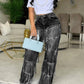 Jeans à franges et paillettes pour femmes