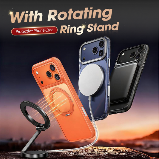Coque de protection pour téléphone avec support à anneau magnétique rotatif