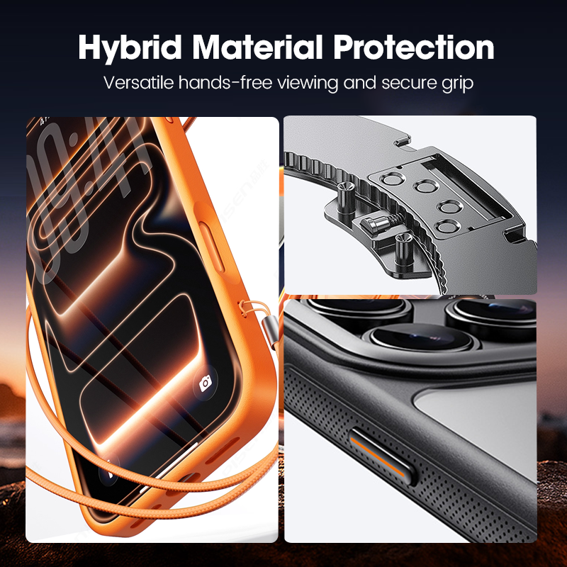 Coque de protection pour téléphone avec support à anneau magnétique rotatif