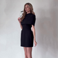 Ensemble 2 pièces pour femme : robe à encolure carrée et cape