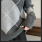 Women's Off-the-Shoulder Argyle Knit Sweater