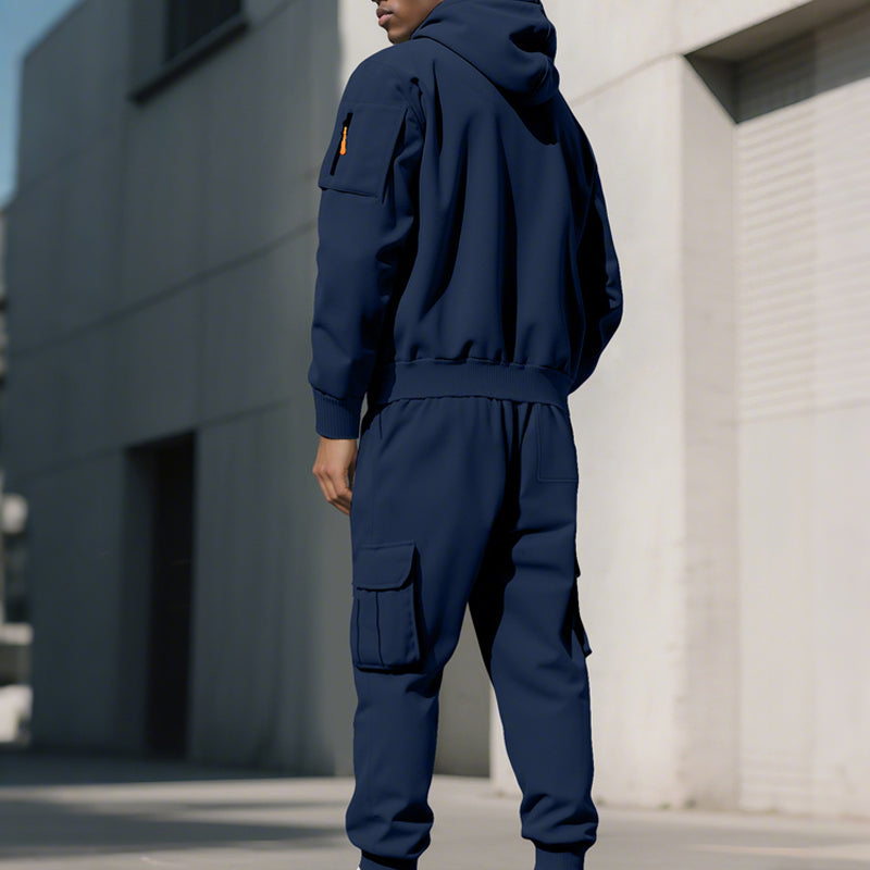 Ensemble survêtement deux pièces à capuche pour homme