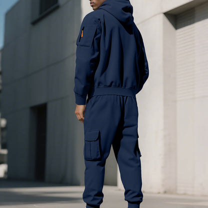 Ensemble survêtement deux pièces à capuche pour homme