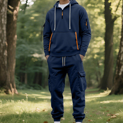 Ensemble survêtement deux pièces à capuche pour homme