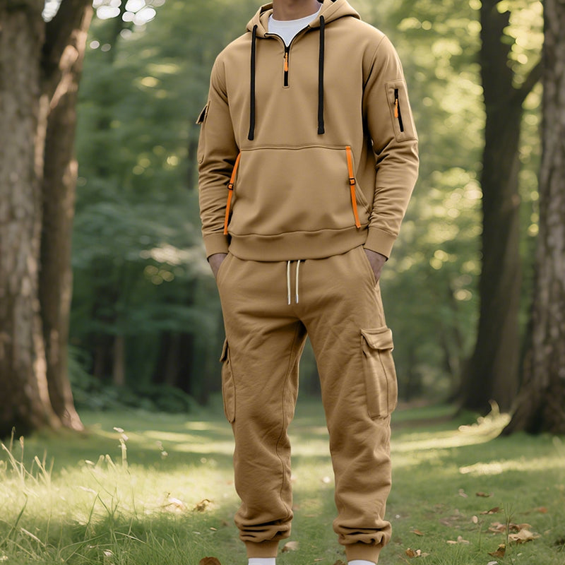 Ensemble survêtement deux pièces à capuche pour homme