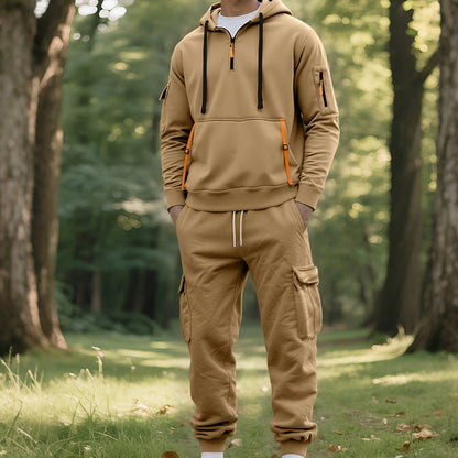 Ensemble survêtement deux pièces à capuche pour homme