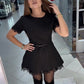 Robe scintillante avec bordure en dentelle pour femme