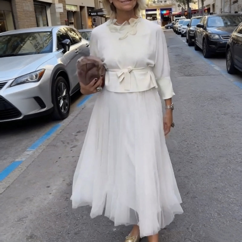 📢📢52 % de réduction !! ⏰Ensemble deux pièces composé d'un haut à manches longues en tricot pour femme et d'une robe sans manches