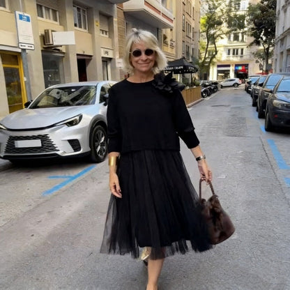 📢📢52 % de réduction !! ⏰Ensemble deux pièces composé d'un haut à manches longues en tricot pour femme et d'une robe sans manches