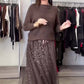 Ensemble 2 pièces pour femme : haut en maille et robe en maille