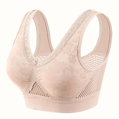 Soutien-gorge sans armatures en dentelle à maintien élevé pour femme