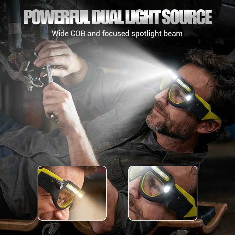 📢📢50 % DE RÉDUCTION !!✨Lampe frontale LED rechargeable pour lunettes