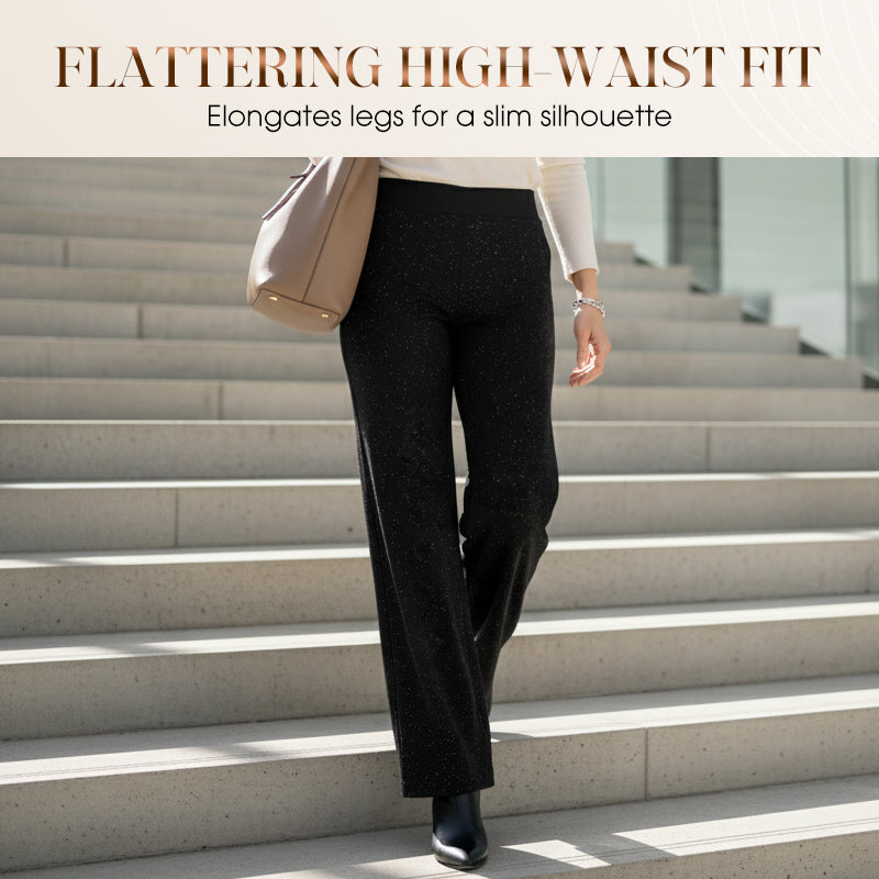 🔥 50 % DE RÉDUCTION !! ✨Pantalon droit pailleté taille haute