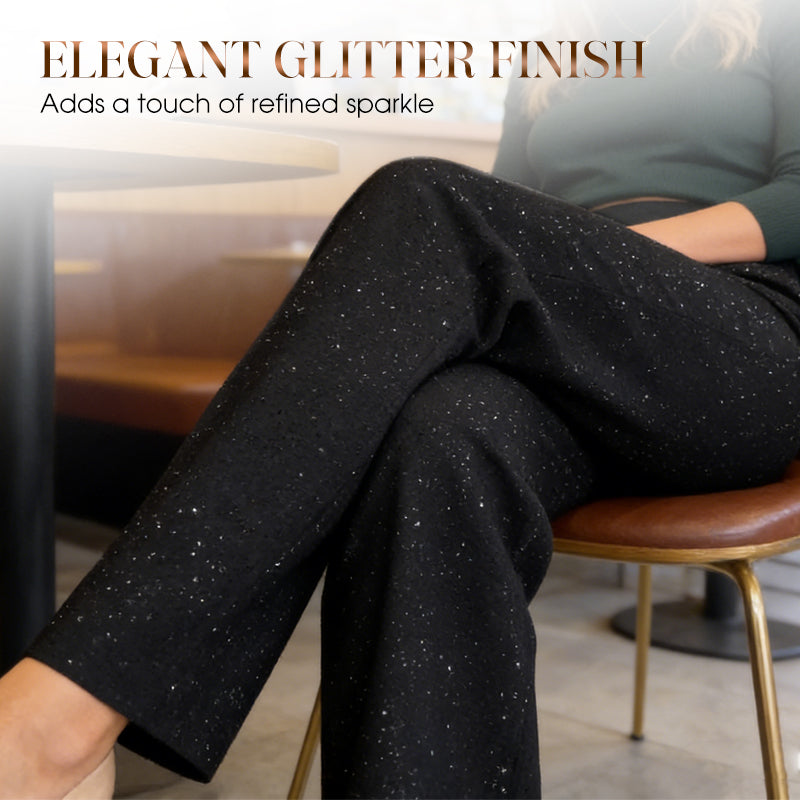 🔥 50 % DE RÉDUCTION !! ✨Pantalon droit pailleté taille haute