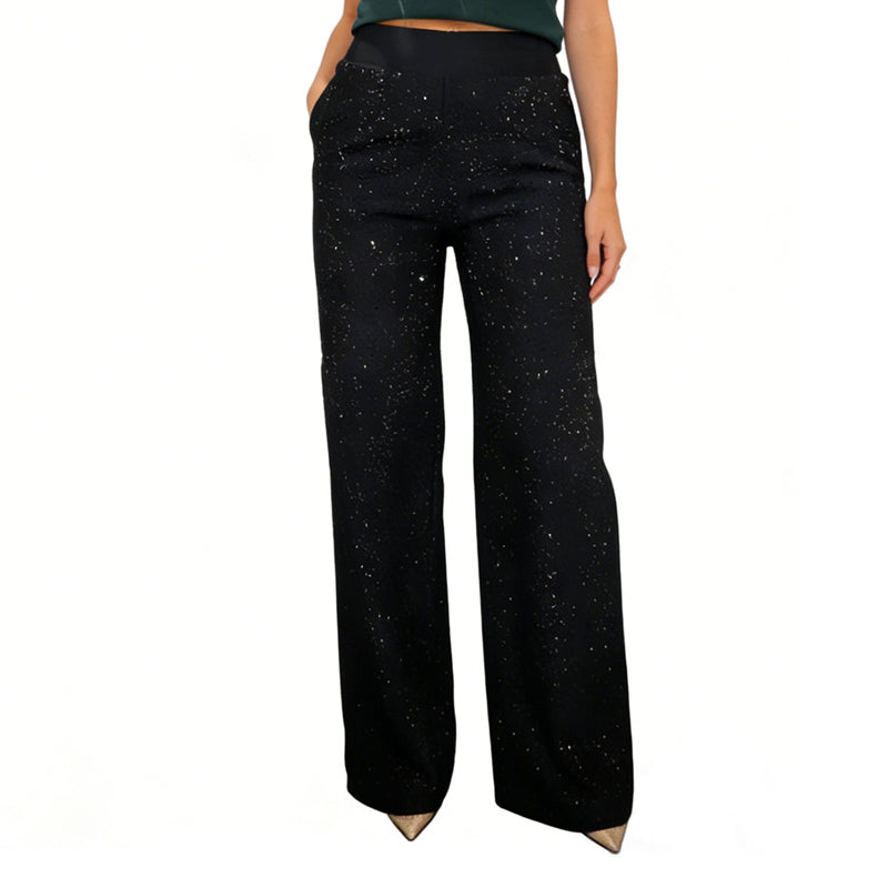 🔥 50 % DE RÉDUCTION !! ✨Pantalon droit pailleté taille haute