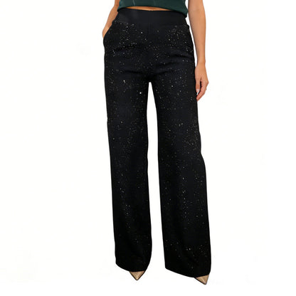 🔥 50 % DE RÉDUCTION !! ✨Pantalon droit pailleté taille haute