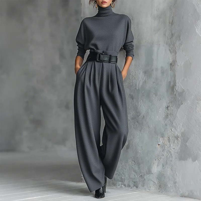 👚 60% DE RÉDUCTION ! 🎉 Ensemble Femme Col Roulé – Élégant, Confortable & Coupe Moderne 👖📦