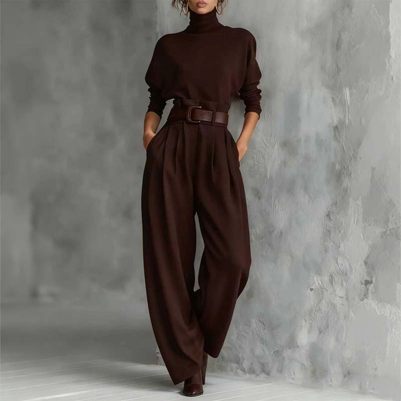 👚 60% DE RÉDUCTION ! 🎉 Ensemble Femme Col Roulé – Élégant, Confortable & Coupe Moderne 👖📦